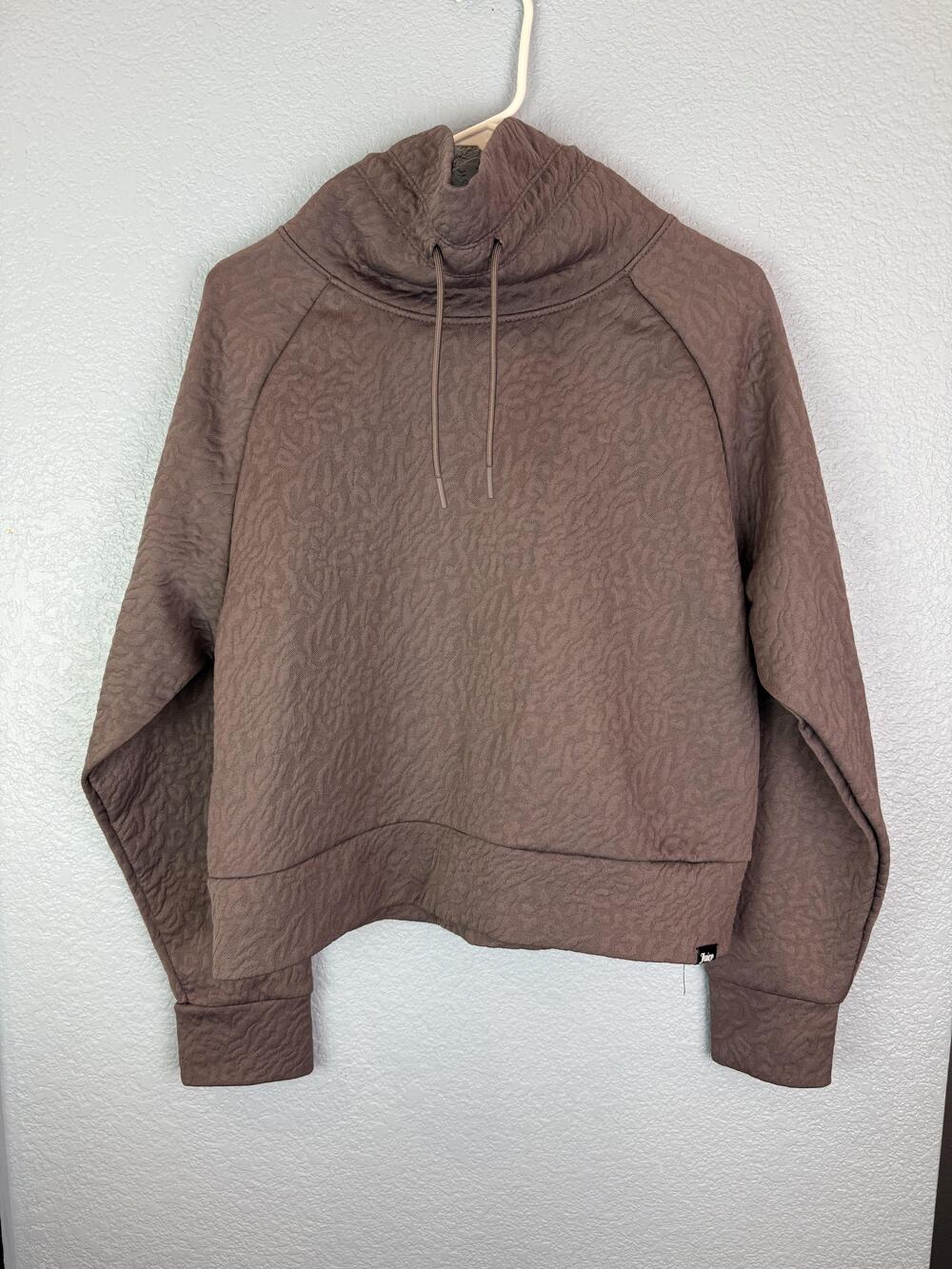 Juicy Couture Sport Pullover Womens Medium Animal Print Funnel Neck Thumbholes